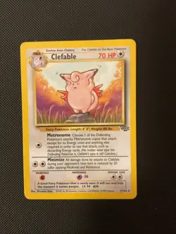 Pokemon TCG Clefable Jungle Set Non-Holo Rare Card 17/64 LP Condition - Image 1