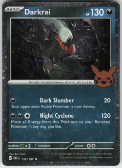 Holo Darkrai (Cosmos Holo) 136/197 Holo Rare Trick or Trade BOOster 2024 NM - Image 1