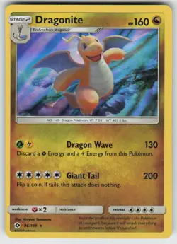 Holo Dragonite 96/149 Holo Rare SM Base Set Near Mint - Image 1