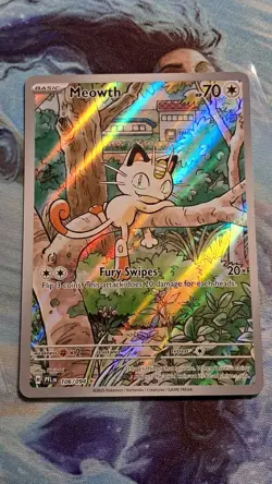 Pokemon TCG Meowth 106/094 Full Art Illustration Rare Holo Phantasmal Flame EN - Image 1
