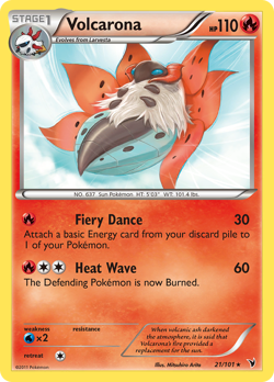 Volcarona 21/101 R Noble Victories Pokemon NM/M - Image 1