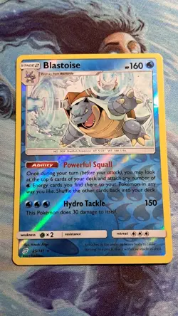 The Pokemon Company Blastoise 25/181 Team Up Reverse Holo Rare Pokemon TCG LP - Image 1