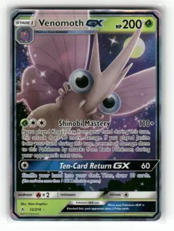 Venomoth GX 12/214 SM - Unbroken Bonds Holofoil - Image 2