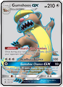 Gumshoos GX (Full Art) 145/149 SM Base Set Holofoil - Image 1