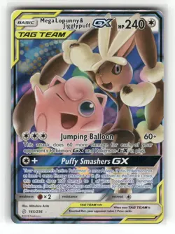 Mega Lopunny & Jigglypuff GX 165/236 SM - Cosmic Eclipse Holofoil - Image 2