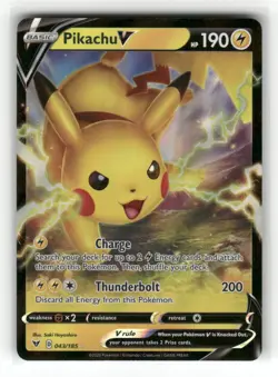 Pikachu V 043/185 SWSH04: Vivid Voltage Holofoil - Image 2