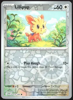 LILLIPUP 074/086 COMMON WHITE FLARE 2025 POKEMON REVERSE HOLO LP - Image 1