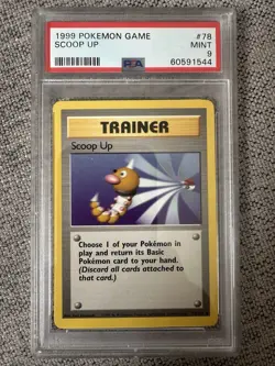 Pokemon 1999, Scoop Up Base Set, 78/102, PSA 9 Mint, Freshly Graded, Low Pop. - Image 1