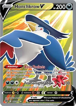 Honchkrow V (Full Art) SWSH09 161/172 Pokemon SWSH09: Brilliant Stars Ultra R... - Image 1