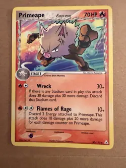 Primeape 50/110 Uncommon Holon Phantoms Pokemon Near Mint - Image 1