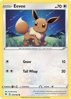 Eevee SWSH04 130/185 Pokemon SWSH04: Vivid Voltage Common Reverse Holofoil EN NM - Image 1