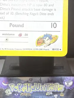Pokemon Card Koga’s Ditto 10/132 Gym Challenge Holo Rare WOTC Light Play - Image 4