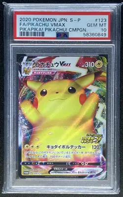 Pokemon Pikachu FA VMAX 123/S-P PikaPika!Campaign Promo 2020 PSA 10 GM Japanese - Image 1