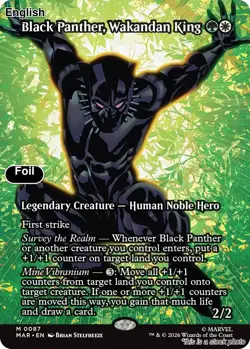 Black Panther, Wakandan King (Borderless) EN [MAR - 87] - NM [Foil] TCG MTG - Image 1