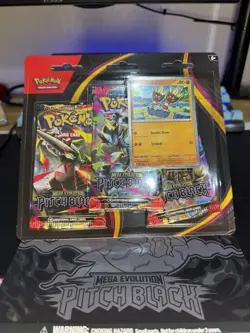 Pokemon TCG: Mega Evolution - Pitch Black - Triple Blister Pack - Image 1