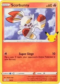 Scorbunny M21 016/025 Pokemon McDonald's 25th Anniversary Promos Promo Holofo... - Image 1