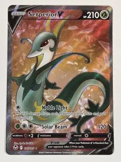 Pokemon Holo Serperior V Full Art 170/195 Ultra Rare SWSH12: Silver Tempest - Image 1