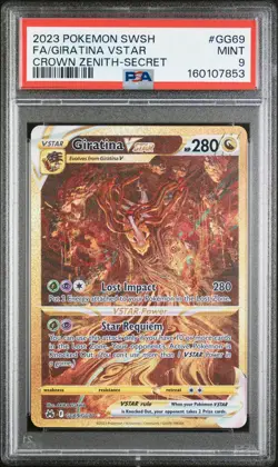 2023 POKEMON SWORD & SHIELD CROWN ZENITH SECRET FULL ART/GIRATINA VSTAR PSA 9 - Image 1