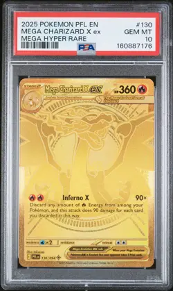 2025 POKEMON PFL EN-PHANTASMAL FLAMES MEGA HYPER RARE MEGA CHARIZARD X EX PSA 10 - Image 1