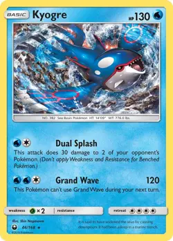 Kyogre CES 46/168 Pokemon SM - Celestial Storm Holo Rare Holofoil EN NM - Image 1