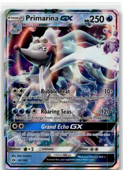 Pokemon Primarina GX - SM Base Set - Holofoil NM - Image 1