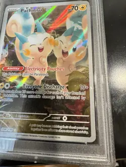 2023 POKEMON SVI EN-SCARLET & VIOLET ILLUSTRATION RARE #208 PACHIRISU PSA 8 - Image 2
