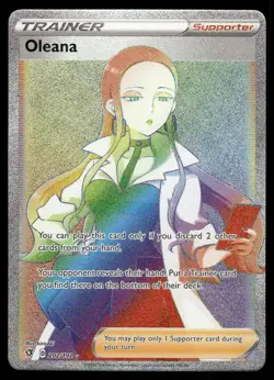 Oleana 202/192 Rainbow Rare Rebel Clash Pokemon Holo Near Mint - Image 1