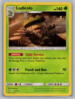 Ludicolo 2/18 Holo Rare Detective Pikachu Pokemon Near Mint or Better - Image 1