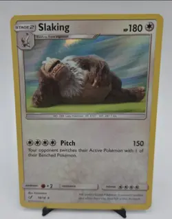 Slaking 18/18 Rare Detective Pikachu Pokemon Holo Near Mint - Image 1