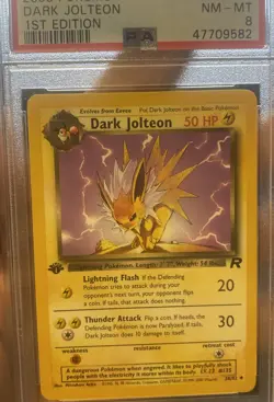 2000 Pokemon Team Rocket 'Dark Jolteon ' 1st Edition #38 PSA 8 NM- MT - Image 1