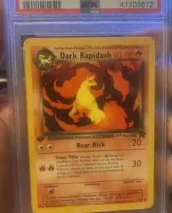2000 Pokemon Rocket Dark Rapidash 1st Edition PSA 8 NM - MT - Image 1