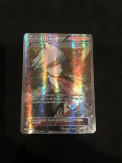 POKEMON STEVEN FULL ART TRAINER 95/98 XY ANCIENT ORIGINS HOLO NM - Image 2