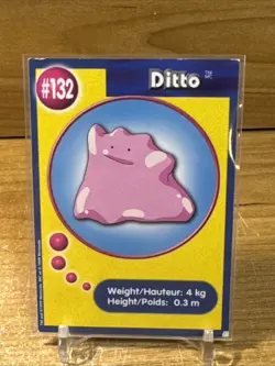 Ditto 1999 Original 151 Pokemon Burger King Trading Card #132 B - Image 1