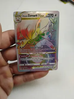 Pokemon Hisuian Zoroark VSTAR 203/196 Rainbow Secret Rare Card Lost Origin NM - Image 1