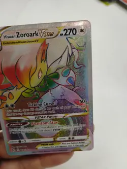 Pokemon Hisuian Zoroark VSTAR 203/196 Rainbow Secret Rare Card Lost Origin NM - Image 2