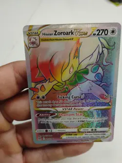Pokemon Hisuian Zoroark VSTAR 203/196 Rainbow Secret Rare Card Lost Origin NM - Image 3