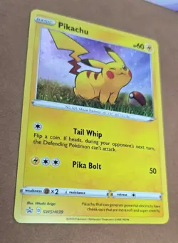 Pikachu SWSH039 Holo Black Star Promo Card Near Mint Condition - Image 2