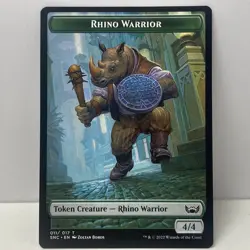 Rhino Warrior Token Creature (011) Streets New Capenna SNC MTG Magic Gathering - Image 1