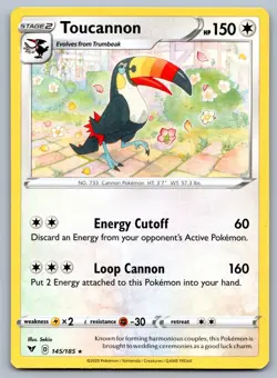 Toucannon 145/185 Vivid Voltage Pokemon NM - Image 1