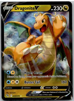 Dragonite V 049/078 Holo V Rare Pokemon GO Pokemon - Image 1