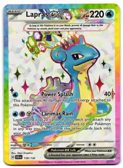 Lapras ex 158/142 - 🌊 Stellar Crown Ultra Rare Pokemon TCG Holo 🖤 - LP - Image 1