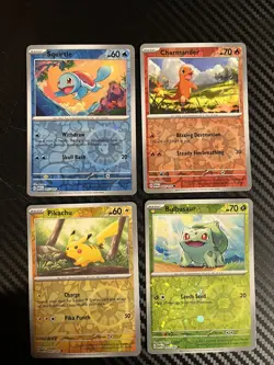 Pokemon 151 COSTCO TIN PROMO SET - Cosmos Holos - 4 Card Set NM - Image 1