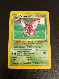 Vintage Venomoth Holo 13/64 Jungle Set Pokemon Card WOTC 1999 LP - Image 1