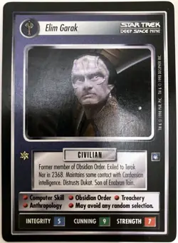 Elim Garak Star Trek CCG Card Game DS9 Rare LP - Image 1