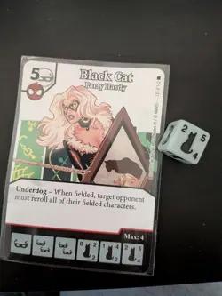 Single Card + Die - Dice Masters Amazing Spiderman SUPER RARE Black Cat #135 - Image 1