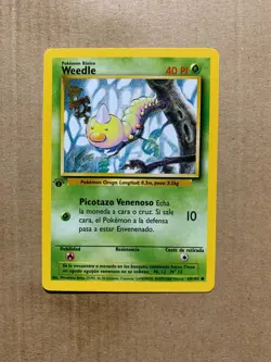 1st Edition SPANISH Weedle 69/102 Base Set - Common Pokemon Card - NM/Mint - Image 1
