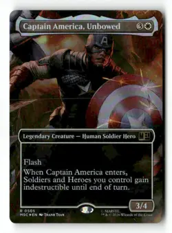 Captain America, Unbowed (Borderless) 505 Rare Foil MTG MSC NM - Image 2