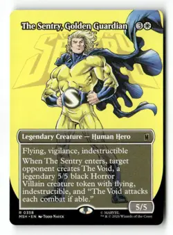 The Sentry, Golden Guardian (Borderless) 358 Rare MTG MSH NM - Image 2