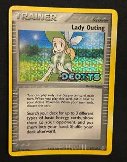 Pokemon TCG Lady Outing Deoxys 87/107 Reverse Holo Trainer Uncommon English - Image 1