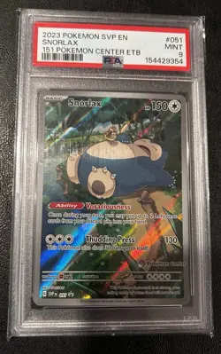 2023 Pokemon 151 Snorlax #51 (Pokemon Center) Promo PSA 9 - Image 1